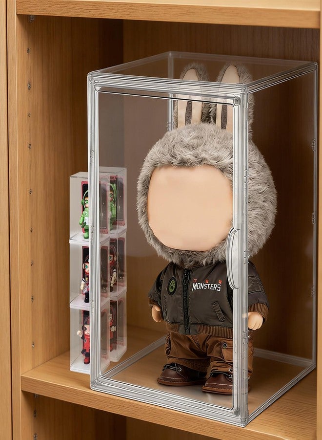WAKCCIL Display Case Compatible with Labubu 15.75 inch Height POP MART Doll , Acrylic Clear Dustproof Shelf Box with Magnetic Door, Stackable Storage Cabinet for Plush Dolls Showcase - Image 4