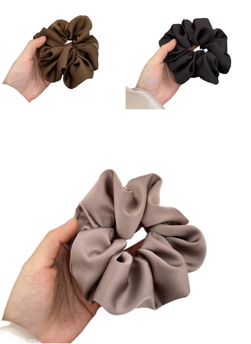 Ucanbe - 3pcs Satin Hair Scrunchies Simple Style Hair Ties Soft Hair Rope For Sleep Ponytail Holders Hair Accessories For Women Female - Image 1