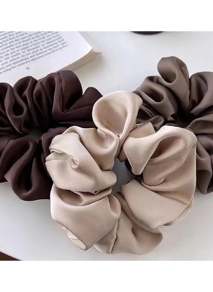 Ucanbe - 3pcs Satin Hair Scrunchies Simple Style Hair Ties Soft Hair Rope For Sleep Ponytail Holders Hair Accessories For Women Female - Image 1
