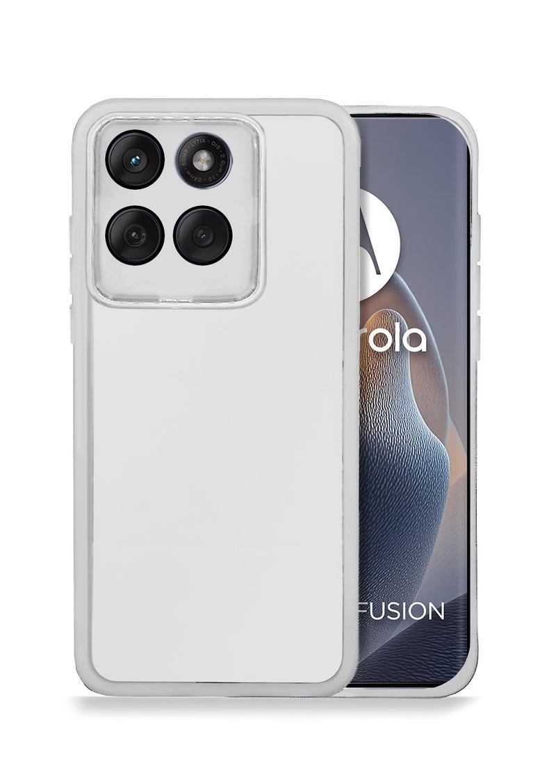 دبليو تيك غطاء خلفي ناعم شفاف لحماية كاميرا هاتف موتورولا إيدج 60 / موتورولا إيدج 60 فيوجن 5G 2025، مصنوع من TPU، فائق النحافة، أنيق، مع حواف مطلية بالكهرباء - أبيض - Image 1