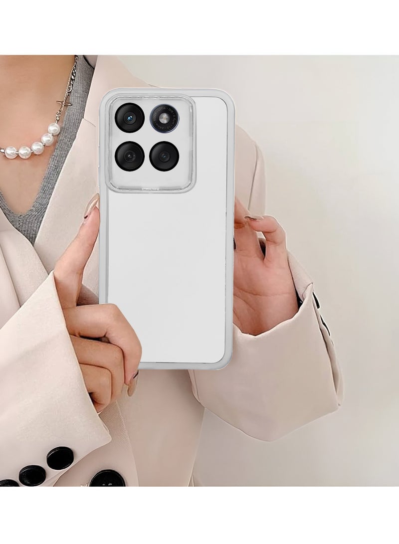 دبليو تيك غطاء خلفي ناعم شفاف لحماية كاميرا هاتف موتورولا إيدج 60 / موتورولا إيدج 60 فيوجن 5G 2025، مصنوع من TPU، فائق النحافة، أنيق، مع حواف مطلية بالكهرباء - أبيض - Image 4