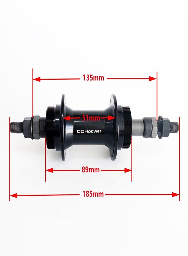 DONSP1986 Bicycle Rear Hub 32 Hole, Double Thread,135mm Width, Aluminum Alloy Bike Hub Bicycle Wheel Part (Black, 32H) - Image 2