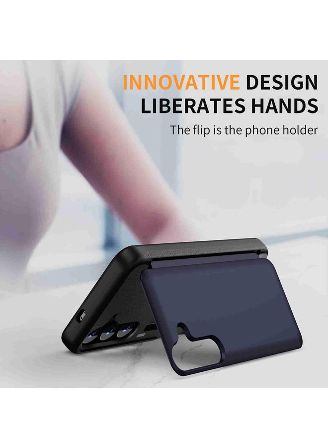 BURAQ Case Cover For Samsung Galaxy S22 5G 3 in 1 Flip Holder Phone Case(Royal Blue) - Image 5