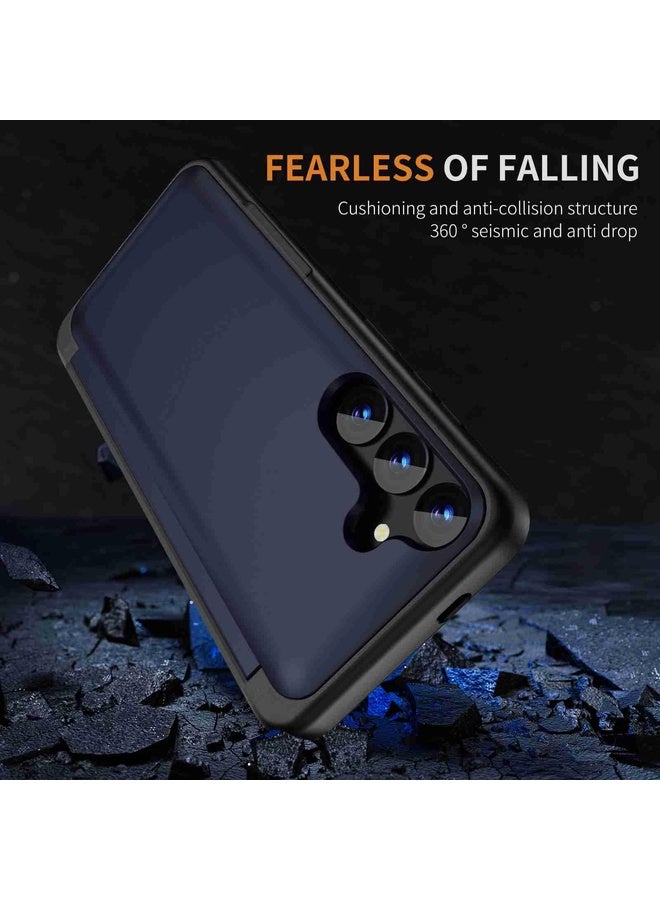 BURAQ Case Cover For Samsung Galaxy S22 5G 3 in 1 Flip Holder Phone Case(Royal Blue) - Image 4