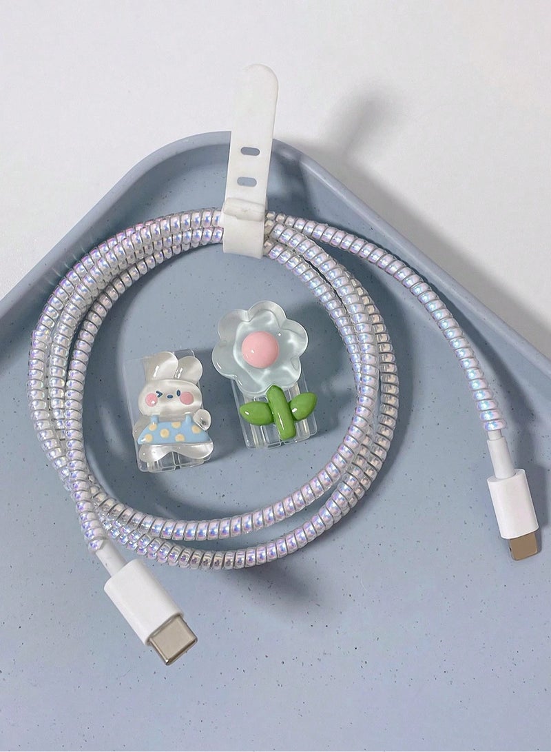 الفضاء الرقمي واقي كابلات أبل مكون من قطعتين، متعدد الألوان - Image 3