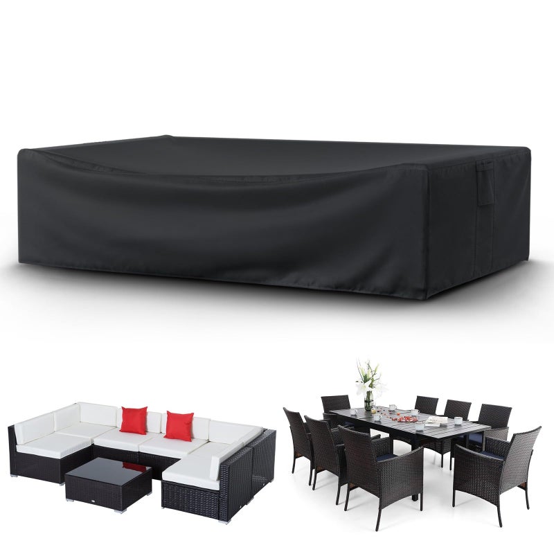 STARTWO Patio Furniture Covers Waterprpoof Tear Resistant Rectangular Outdoor Furniture Set Cover for Table Chairs and Sectional Sofa 111L x 74W x 28H - Image 2