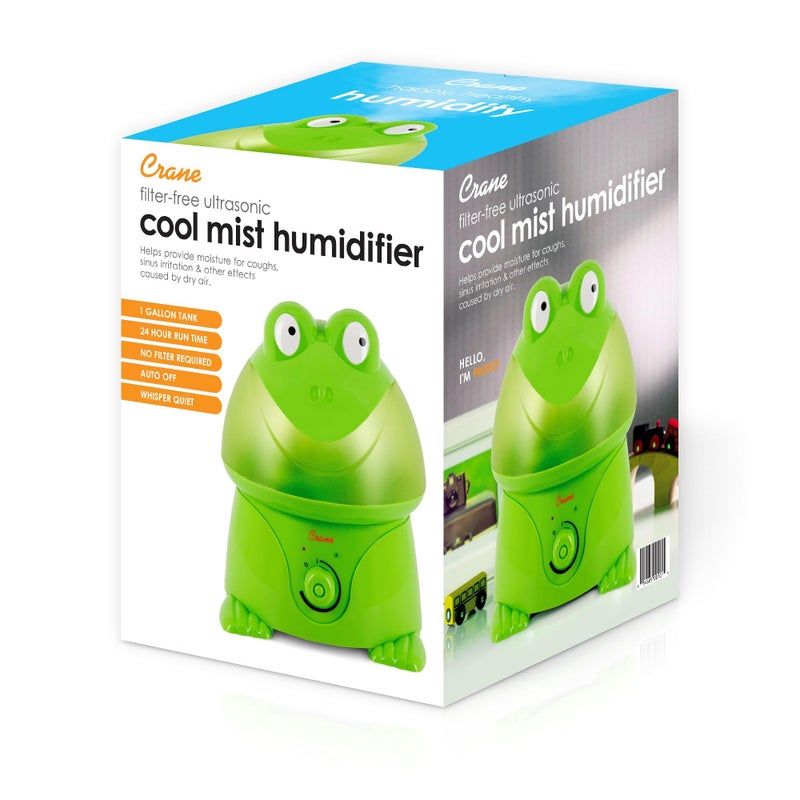 Crane Ultrasonic Cool Mist Animal Humidifier for Kids Bedroom and Nursery, 1 Gallon Easy Clean, Adjustable Settings, Frog Humidifier - Image 4