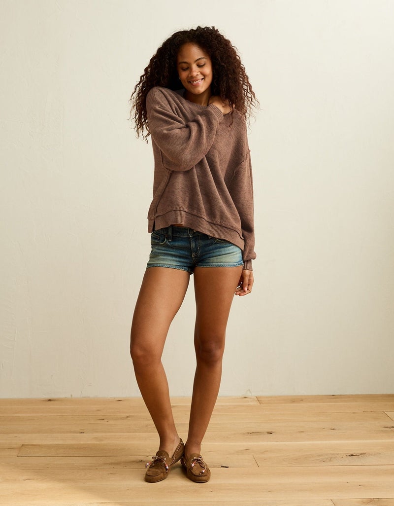 American Eagle AE Oversized Crew Neck Sweater - Image 3
