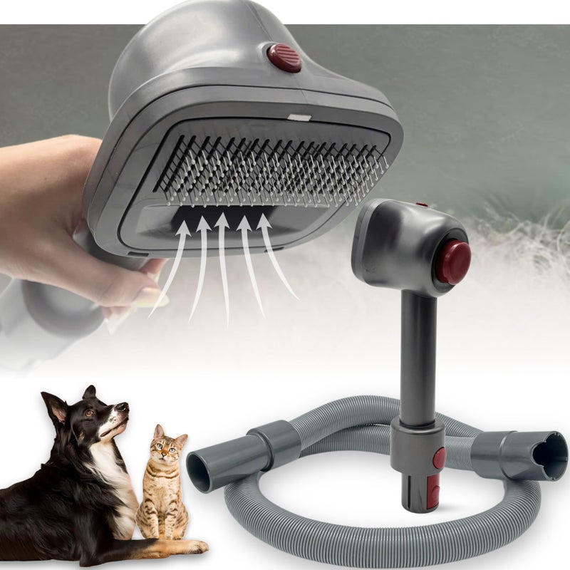 ENUKYCOM Pet Hair Grooming Brush Vacuum Attachment for Dyson V7 V8 V10 V11 V15/Big Ball/V6 DC58 DC59, Compatible with Shark NV501/HV322/HV301 Miele 1-3/8'' & Small Shop Vacs 1.25" â€“ Cat/Dog Grooming Brush - Image 1
