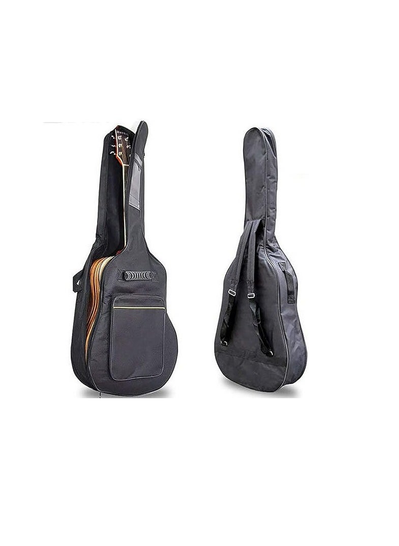Generic Black Full Size Padded Protective Classical Acoustic Guitar Back Bag Carry CASE Dual Adjustable Shoulder Strap Giutar CASE GIG Bag with Back Hanger  - Image 1
