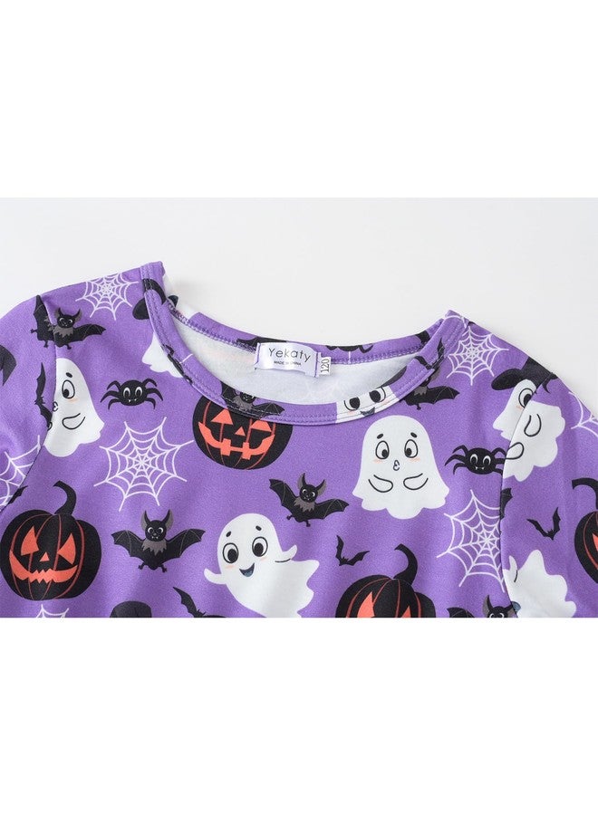 Yekaty Little 4T 5T Girls Clothes Halloween Costume Outfits Long sleeve Shits and Pants Set with Bowknot - Image 2