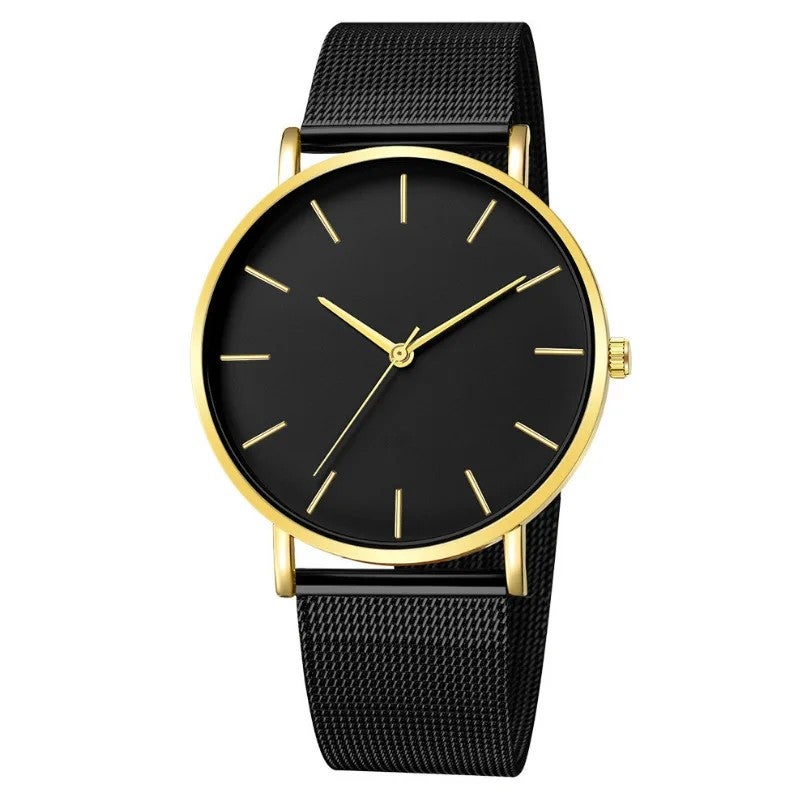 Y&D Foreign Trade European American Simple Fashion Men's Watch Stainless Steel Mesh Band Quartz Watch 40mm - Image 1