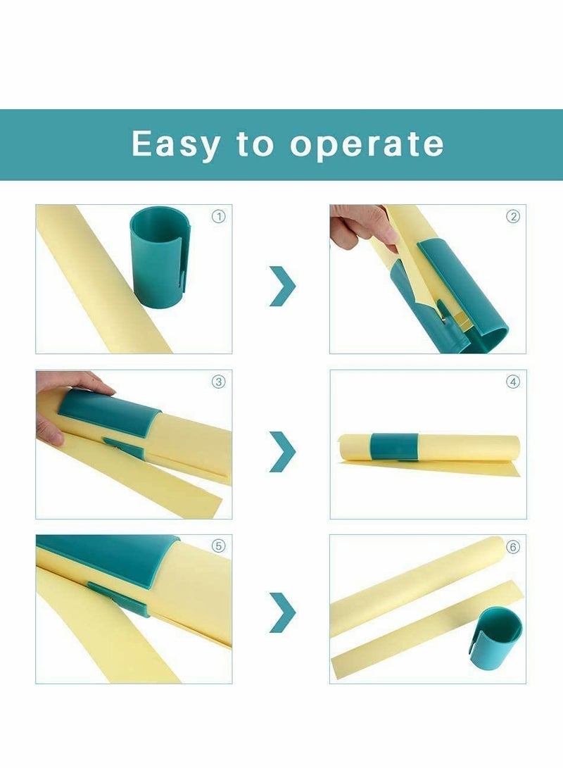 KASTWAVE Wrapping Paper Cutter, 3pcs Gift Wrap Cutter Kraft roll Slitter Storage Rack and Dispenser with Embedded Blade, Round Lip, Safer Easier Cutting - Image 5