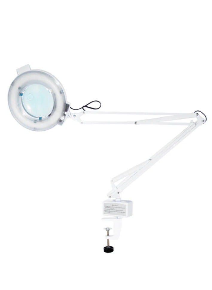 GlobalStar Professional Magnifying Lamp with Neon Illumination – 5x and 8x Magnification, Adjustable Table Stand for Cosmetic Treatments