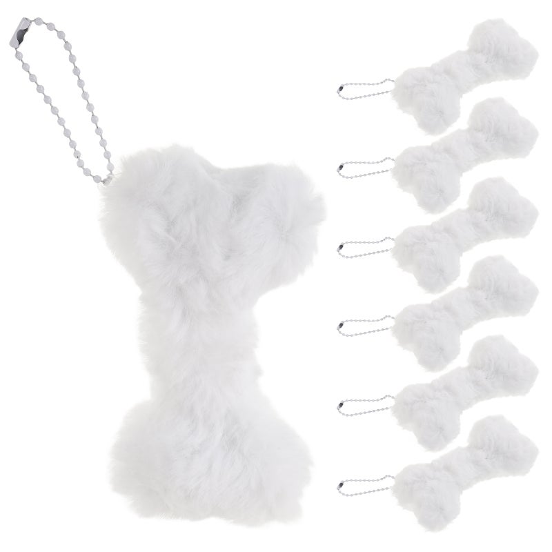 5pcs Cute Bone Shaped Plush Keychain Ornaments for Dog Bone Plush Key Holder for Backpack Bag and Keyring Accessories - Image 5
