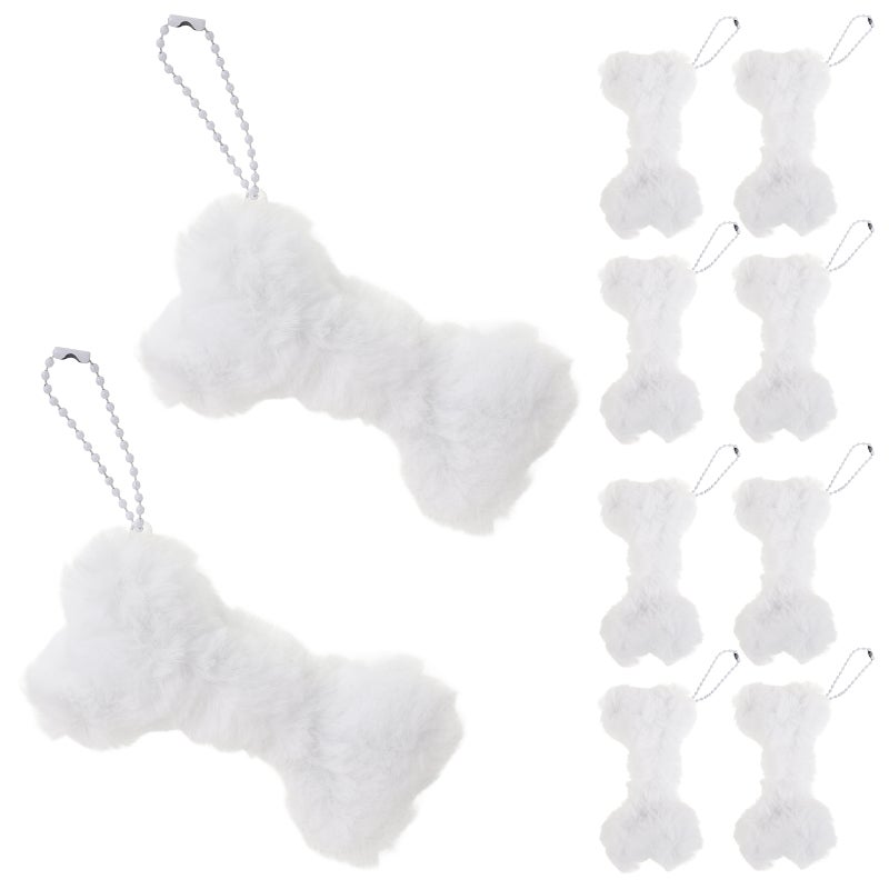 5pcs Cute Bone Shaped Plush Keychain Ornaments for Dog Bone Plush Key Holder for Backpack Bag and Keyring Accessories - Image 1