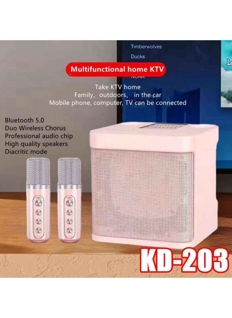 Generic KD 203 Portable Bluetooth Speaker with Microphone Set Karaoke Machine  - Image 2