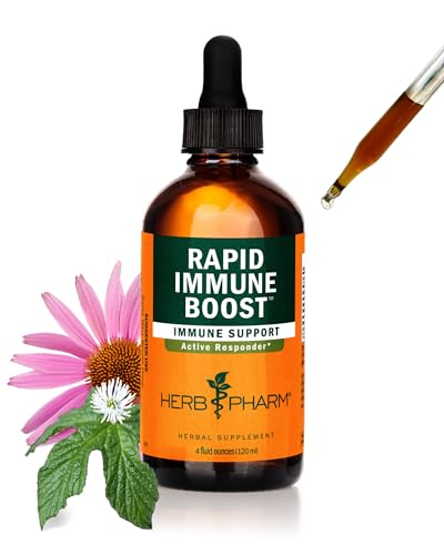 Herb Pharm Organic Rapid Immune Boost: Fast-Absorbing Tincture for Adults, Echinacea Tincture with Goldenseal, Ginger Extract & Elderberry, Immune Support Supplement & Wellness Aid, 4 Oz - Image 1