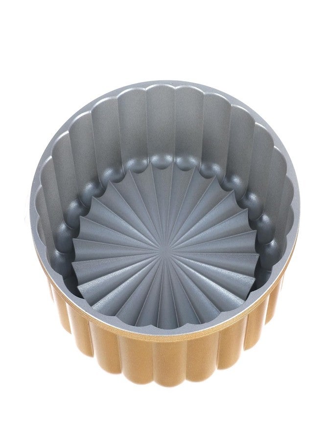 JOUTYFOR 9.5 Inch Charlotte Cake Pan, Reusable Mold Fluted Cake Pan, Nonstick Aluminium Cake Mold with Flower Shape for Cheese Cake, Chocolate Cake, Strawberry Shortcake, Brownie Tart Pie - Image 3