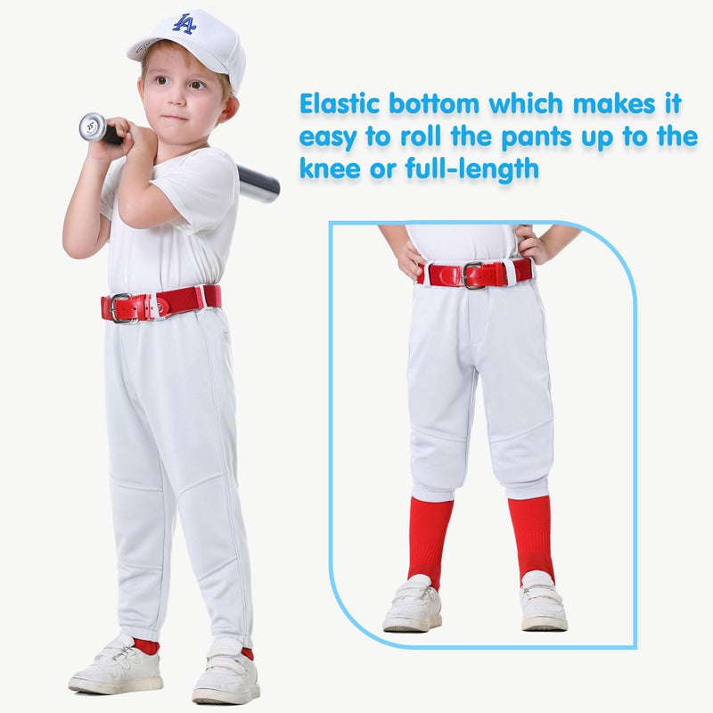 MIVEI 2T/3T/4T/5T-16Y Toddler Youth Boys Baseball Pants - Kids Gilrs Tee Ball Softball Football Pants with Belt Loop UPF50+ - Image 5