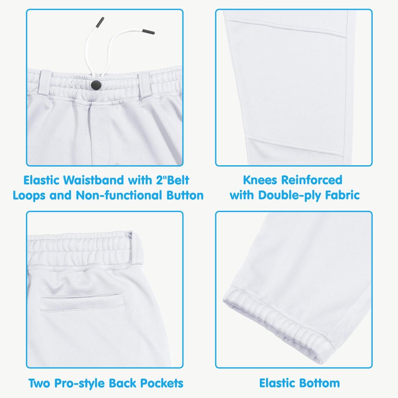 MIVEI 2T/3T/4T/5T-16Y Toddler Youth Boys Baseball Pants - Kids Gilrs Tee Ball Softball Football Pants with Belt Loop UPF50+ - Image 3