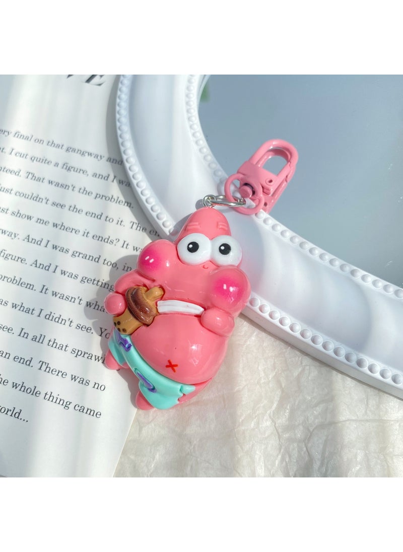 Generic - Plump Patrick Star Keychain Cute Cartoon SpongeBob Couple Bag Pendant Gift Fat Patrick Keychain [Patrick]] - Image 1