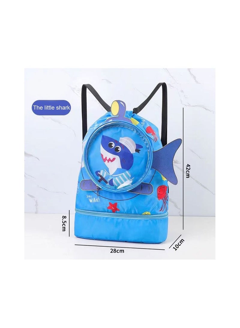 Generic 1-Piece Dry Wet Separation Fitness Bag,Waterproof Beach Swimming Bag Storage Backpack,Sports Equipment Swimming Bag,School Dry and Wet Separated Backpack with Storage Layer for Special Items and Glass  - Image 3