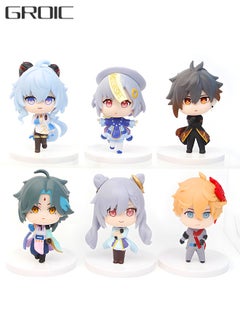 GROIC 6 Pcs/Set Genshin Impact Figure Toys Collectible Doll Set Anime Statues Anime Creative Gift Character Model Toy Anime Figure Genshin Impact Collection Action Toy Set  - Image 1