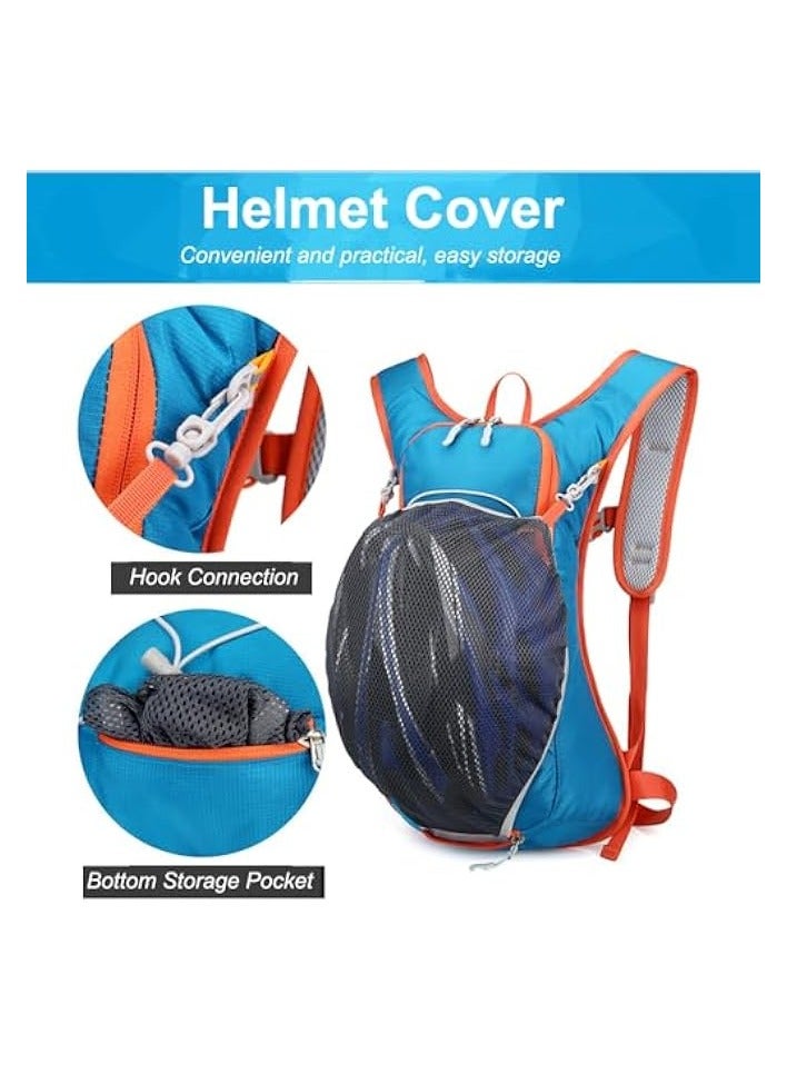 Green Tiger Hydration Backpack with 2L Water Bladder Lightweight Water Backpack Thermal Insulated Tactical Backpack Rucksack for Hiking Running Camping Skiing Cycling (Blue) - Image 2
