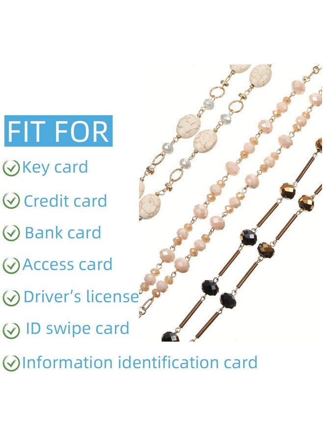 Zonon 3 Pieces Retractable Badge Reel Lanyard For Id Holder Set Necklace Name Badge Holder Lanyard Stainless Steel Beaded Chain With Waterproof Name Badge Holder Clip For Mother'S Day Present  - Image 4