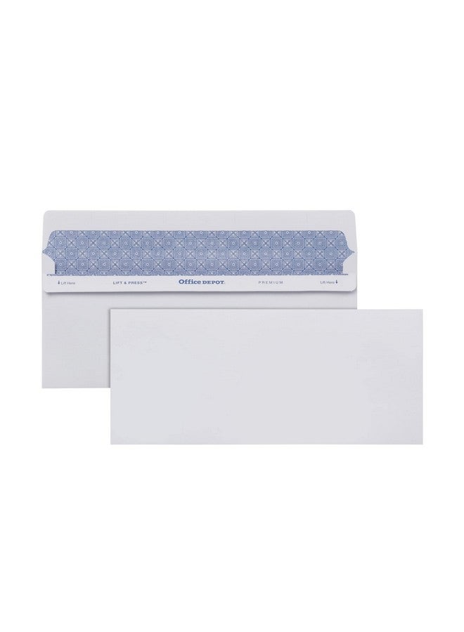 Office Depot Lift Press(Tm) Premium Envelopes, #10 (4 1/8In. X 9 1/2In.), 100% Recycled, White, Pack Of 100, 76100 - Image 1