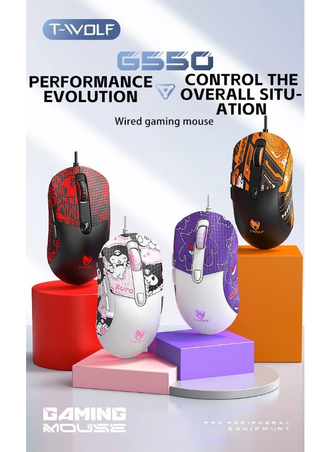 T-WOLF G550 Gaming Mouse Anti-Slip Sticker Pad - Image 2