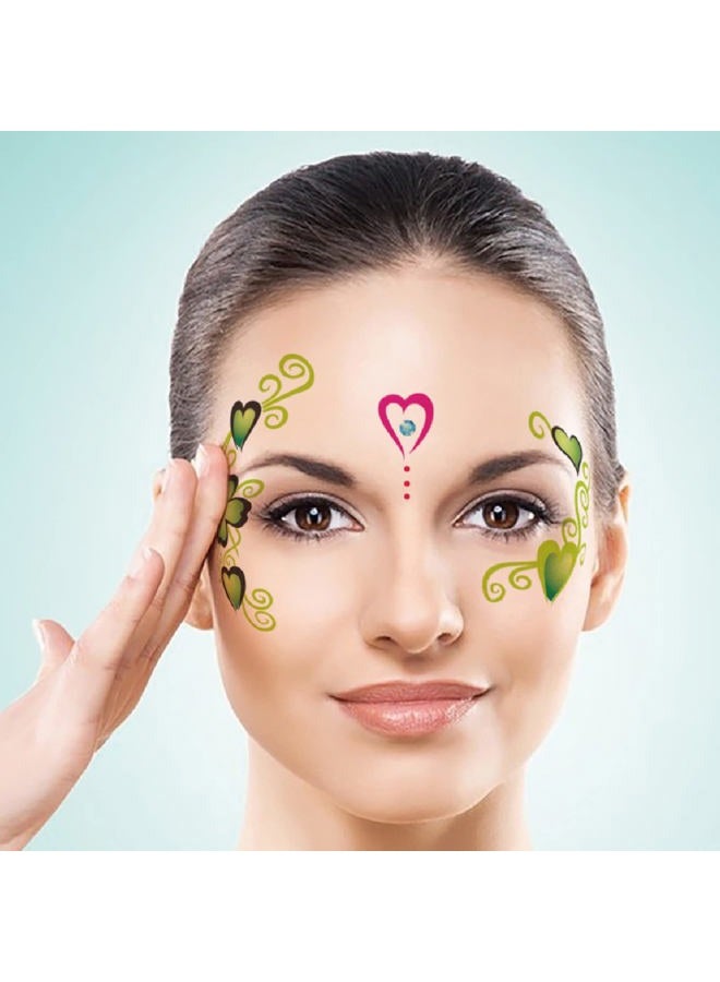CBLUO 8 Pcs Halloween Temporary Stickers Waterproof Face Tattoos Women Masquerade Face Tattoo Glitter Flower Leaf Star Makeup Eye Forehead Body Sticker Cosplay Costume Dress Up Christmas Party Supplies - Image 4