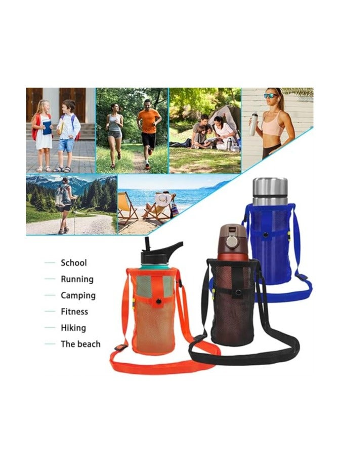 Bukela Portable Bottle Bag, 3 Pack Water Bottle Holder, Water Bottle Carrier Bag with Adjustable Shoulder Strap Water Bottle Sleeve for Sport Hiking Camping Outdoor Walking Hiking Running  - Image 2