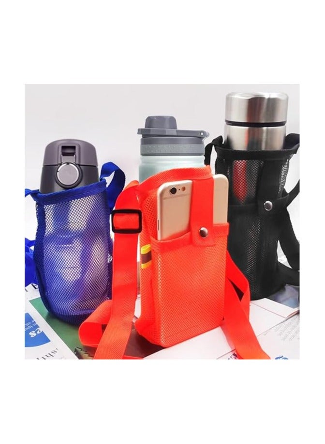 Bukela Portable Bottle Bag, 3 Pack Water Bottle Holder, Water Bottle Carrier Bag with Adjustable Shoulder Strap Water Bottle Sleeve for Sport Hiking Camping Outdoor Walking Hiking Running  - Image 3