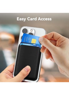 Generic Leather iPhone Wallet Compatible with MagSafe Wallet for iPhone 13/13 Pro/13 Pro Max, iPhone 12/12 Pro/12 Pro Max, Compatible with MagSafe Case, Max 2 Cards (Black)  - Image 4