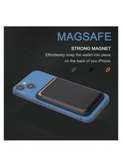 Generic Leather iPhone Wallet Compatible with MagSafe Wallet for iPhone 13/13 Pro/13 Pro Max, iPhone 12/12 Pro/12 Pro Max, Compatible with MagSafe Case, Max 2 Cards (Black)  - Image 5