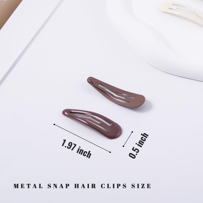 Cptots 20 PCS Metal Snap Hair Clips Water Drop No Slip Barrettes for Women Bright Small Hair Clips For Thick And Thin Fine Hair,Green Red Brown Yellow Dark Blue,1.97 x 0.5 In. - Image 2