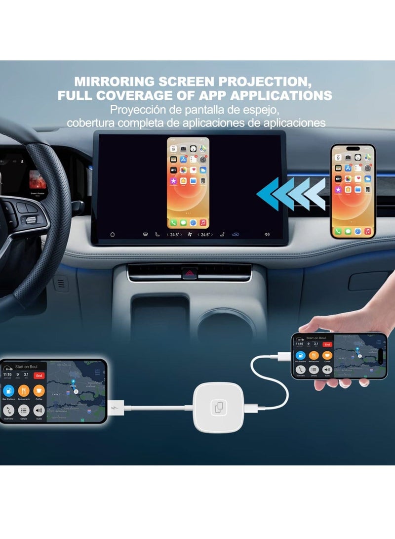 SYOSI CarMirror Carplay Adapter, for Apple Wired Converter with Cable, Plug&Play, Real-Time Transmission of Mobile Phone Screen to Enjoy All APP, Music, Navigation, Video(Square) - Image 2