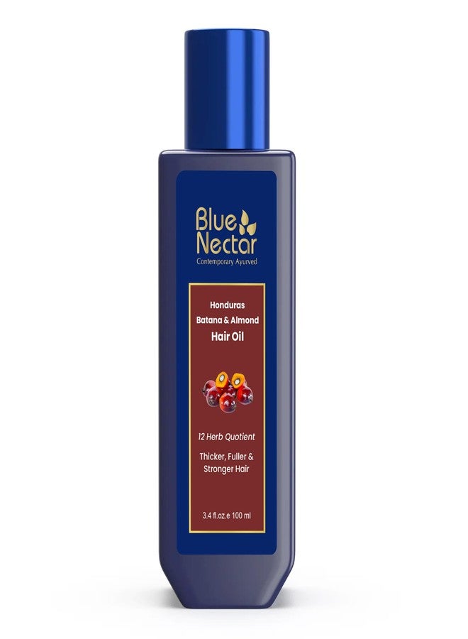 Blue Nectar Batana Oil for Thicker Hair | Pure Honduras Batana Oil for Hair Growth with Organic Almond | Ayurvedic Hair Growth for Stronger Hair (12 Herbs, 100 ml) - Image 1