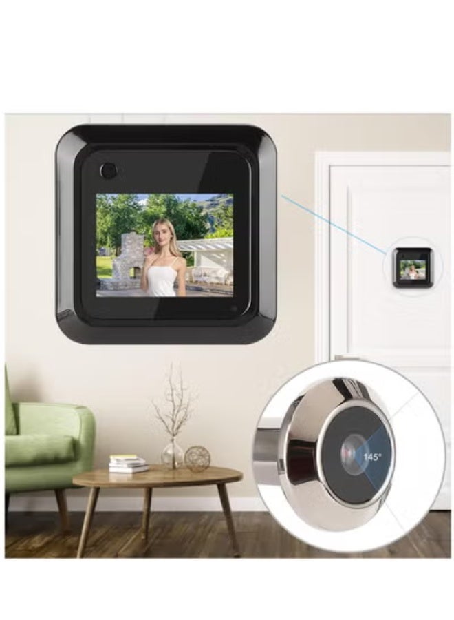 ارواق عارض الباب الرقمي، عارض الباب الذكي 2.4 بوصة - شاشة TFT LCD، تسجيل صور الكاميرا 0.3 ميجابكسل، عارض ثقب الباب بزاوية واسعة 95 درجة، لسمك لوحة الباب 35-110 مم - Image 2