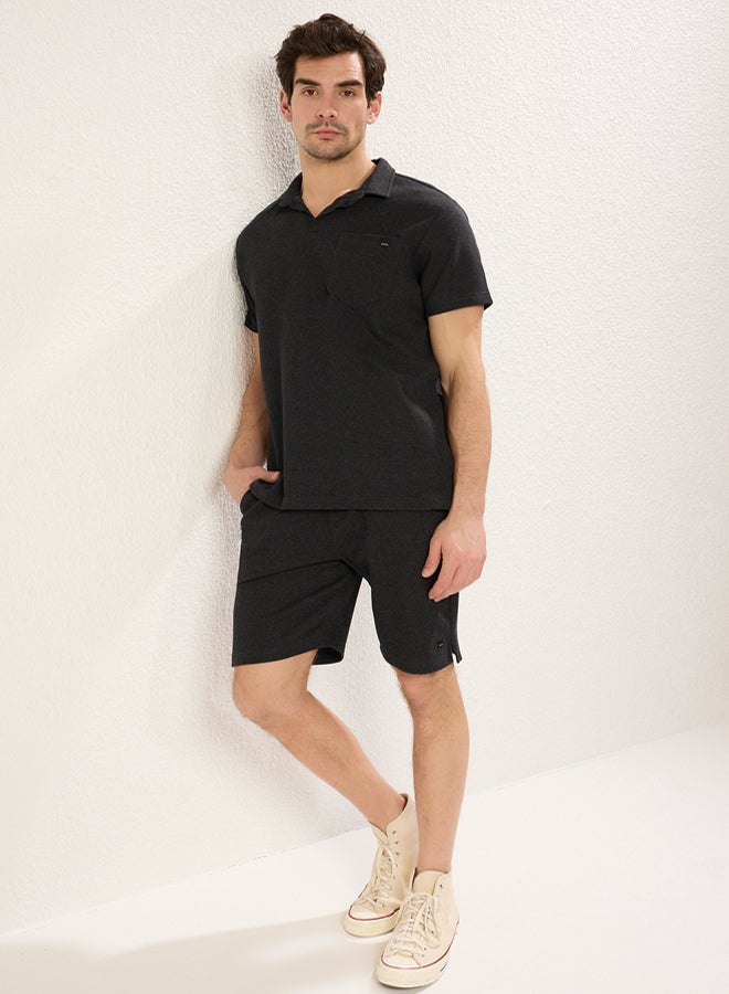 trendyol Regular/Normal Cut Textured Fabric Label Polo Collar Thick Tracksuit Set - Image 4