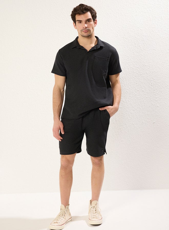 trendyol Regular/Normal Cut Textured Fabric Label Polo Collar Thick Tracksuit Set - Image 3