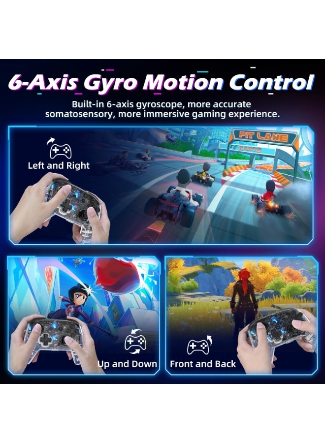 IINE Wireless Switch Pro Controller, Pro Controller Compatible with Switch/OLED/LITE, Gamepad Switch Remote with RGB Light/Programmable/Vibration/Gyro Axis/Adjustable Turbo/Wake Up - Image 3