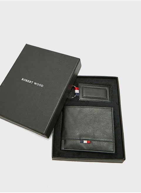 Leatherette Wallet And Key Chain Gift Set