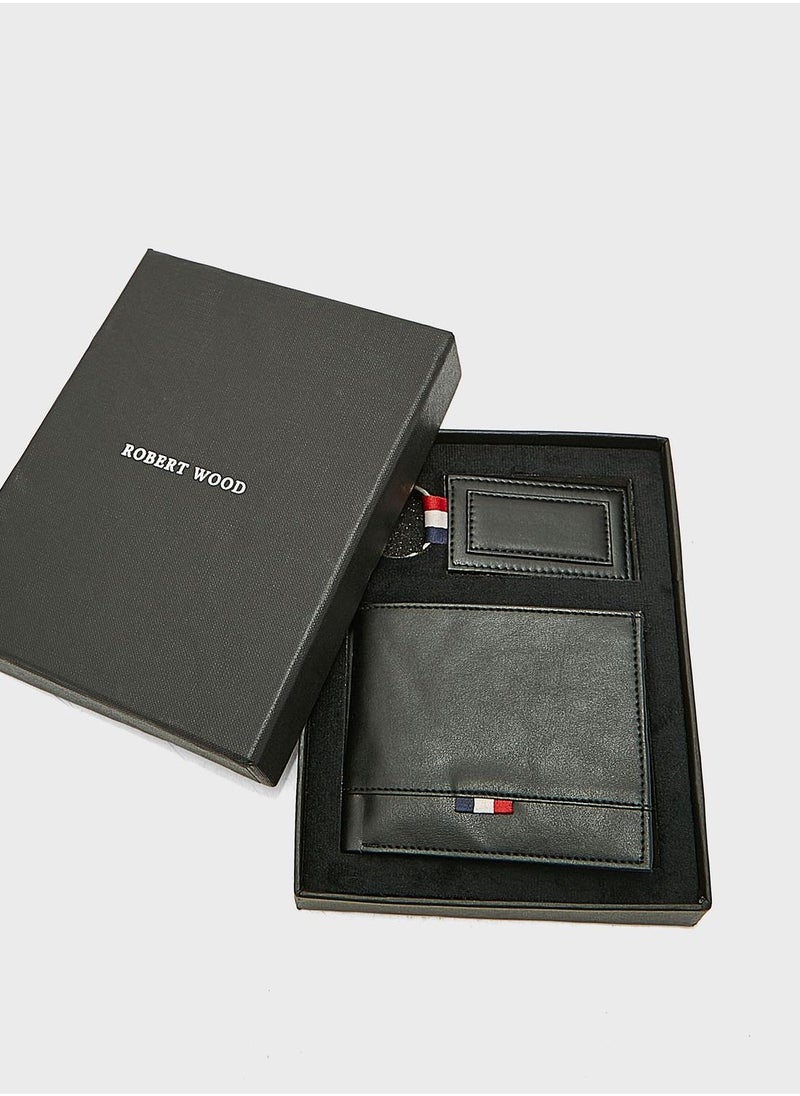 Robert Wood - Leatherette Wallet And Key Chain Gift Set - Image 1