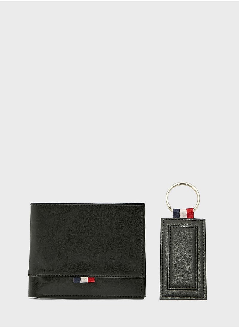 Robert Wood - Leatherette Wallet And Key Chain Gift Set - Image 1