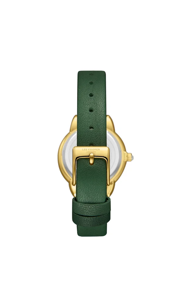 Lee Cooper LEE COOPER LC08025.175 Women's Analog Display Watch & Leather Strap Dark Green