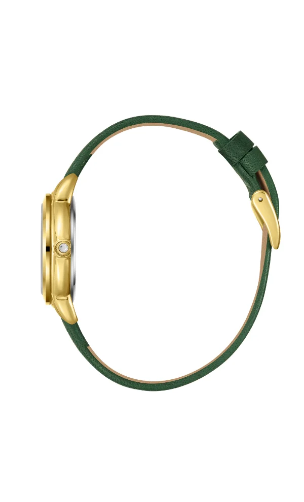 Lee Cooper LEE COOPER LC08025.175 Women's Analog Display Watch & Leather Strap Dark Green