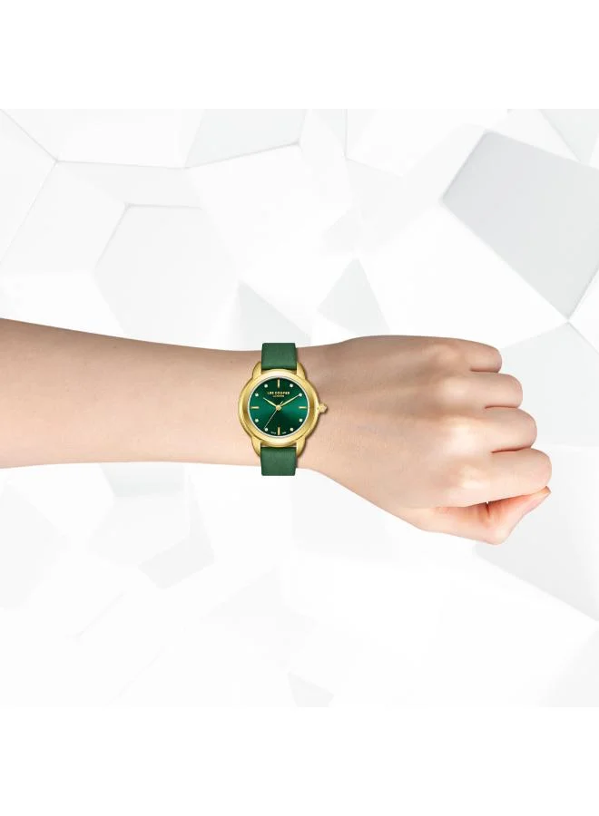 Lee Cooper LEE COOPER LC08025.175 Women's Analog Display Watch & Leather Strap Dark Green